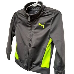 Puma Boys Gray Full Zip Track Jacket 18-24 Months Striped Casual New without Tag